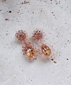 Alamour The Label Davina Pink Drop Statement Earrings