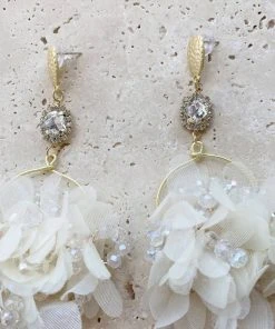 Alamour The Label Verbana White Flower Hoop Earrings