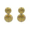 Alamour The Label Qiana Gold Circle Crystal Statement Earrings