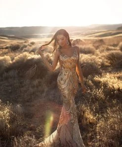 Alamour Made-To-Order Fitted Gowns Kimora Sequin Gown - Gold