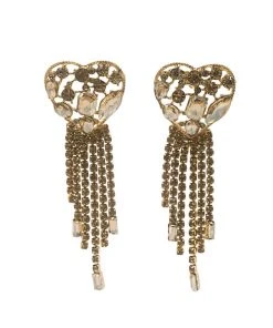 Alamour The Label Jules Bronze Statement Heart Drop Earrings