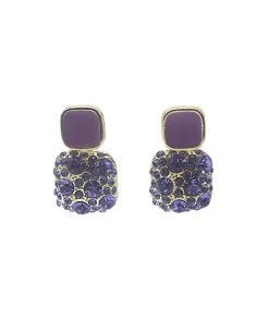 Alamour The Label Cassidy Lilac Diamante Studs Earrings