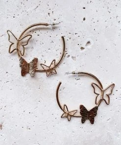 Alamour The Label Andrey Butterfly Big Hoop Earrings