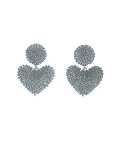Alamour The Label Dounia Silver Heart Earrings