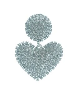 Alamour The Label Dounia Silver Heart Earrings