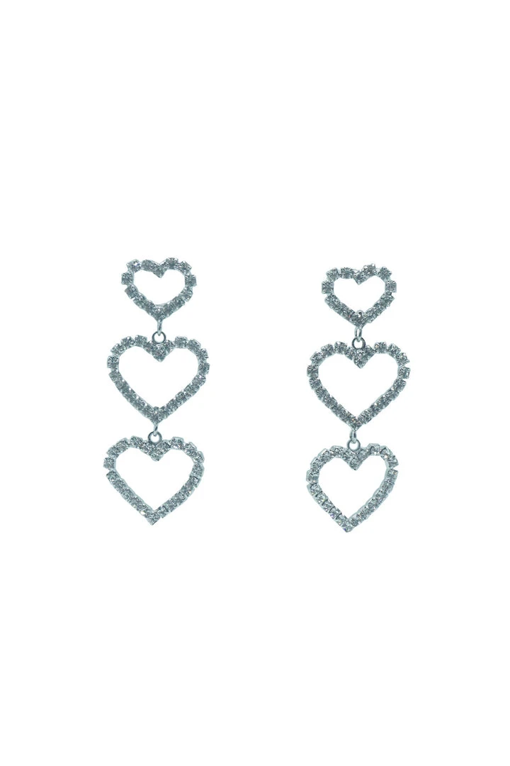 Alamour The Label Eleora Silver Multi Heart Earrings 1 Alamour The Label Eleora Silver Multi Heart Earrings