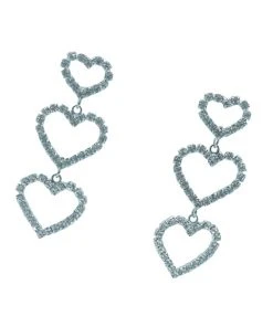 Alamour The Label Eleora Silver Multi Heart Earrings