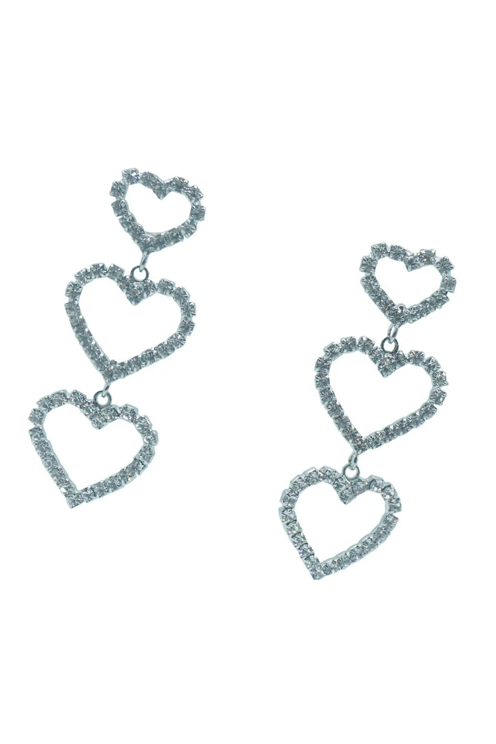 Alamour The Label Eleora Silver Multi Heart Earrings 2 Alamour The Label Eleora Silver Multi Heart Earrings