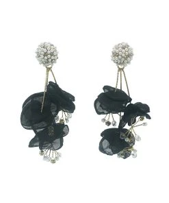 Alamour The Label Emilita Black Petal Earrings