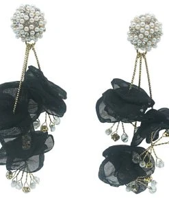 Alamour The Label Emilita Black Petal Earrings