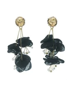Alamour The Label Emilita Black Petal Earrings