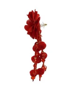 Alamour The Label NEW ARRIVALS Shailee Red Flower Drop Earrings