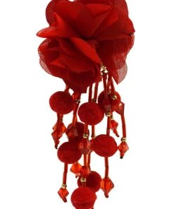 Alamour The Label NEW ARRIVALS Shailee Red Flower Drop Earrings