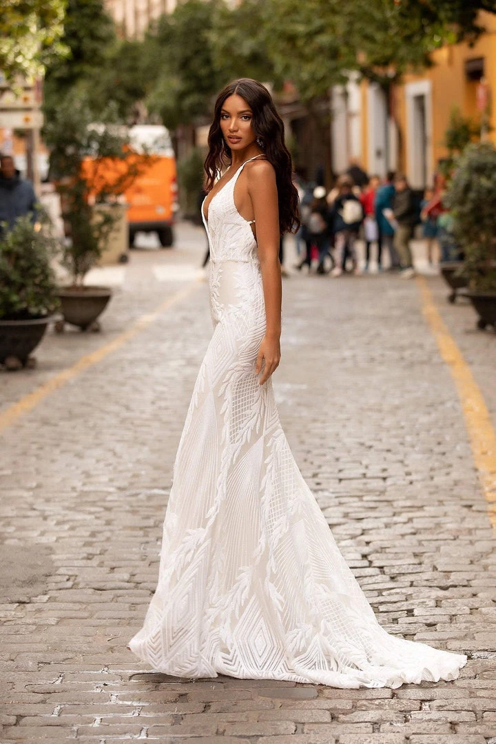 Alamour Made-To-Order Luvena Sequin Gown - White Made-To-Order Gowns 4 Alamour Made-To-Order Luvena Sequin Gown - White Made-To-Order Gowns