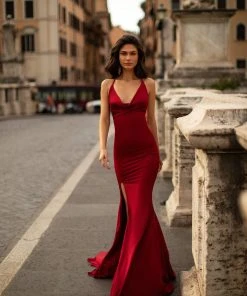 Alamour The Label Maya - Wine Red Fitted Gowns 9 Alamour The Label Maya - Wine Red Fitted Gowns