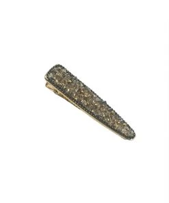 Alamour The Label Black And Gold Clip With Crystal Detailing