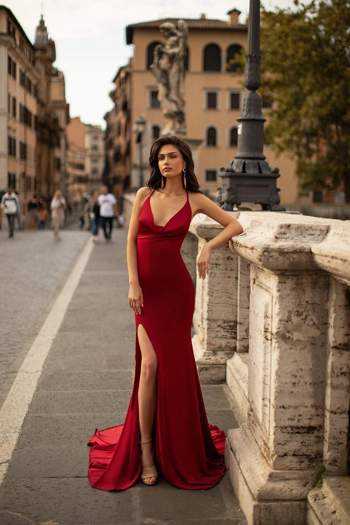 Alamour The Label Maya - Wine Red Fitted Gowns 5 Alamour The Label Maya - Wine Red Fitted Gowns