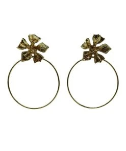 Alamour The Label Jocelyn Gold Flower Hoops Earrings
