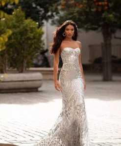 Alamour Made-To-Order Made-To-Order Gowns Malisa Sequin Gown - Silver