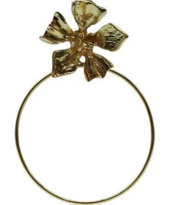 Alamour The Label Jocelyn Gold Flower Hoops Earrings