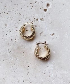 Alamour The Label Jayda Textured Hoop Earrings