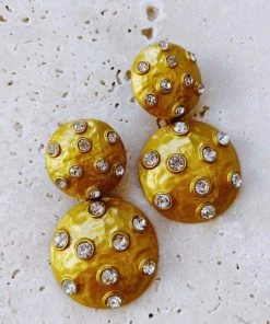 Alamour The Label Qiana Gold Circle Crystal Statement Earrings 9 Alamour The Label Qiana Gold Circle Crystal Statement Earrings