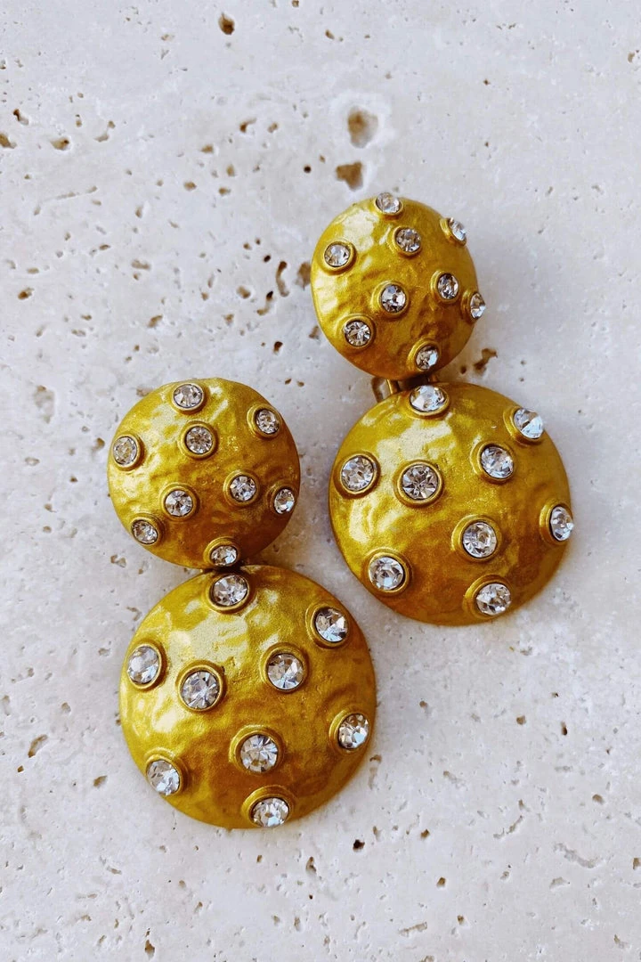 Alamour The Label Qiana Gold Circle Crystal Statement Earrings 4 Alamour The Label Qiana Gold Circle Crystal Statement Earrings