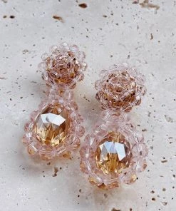 Alamour The Label Davina Pink Drop Statement Earrings