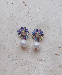 Alamour The Label Saskia Multi Crystal Pearl Earrings