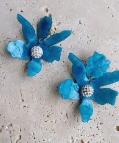 Alamour The Label Luna Teal Flower Statement Earrings 10 Alamour The Label Luna Teal Flower Statement Earrings