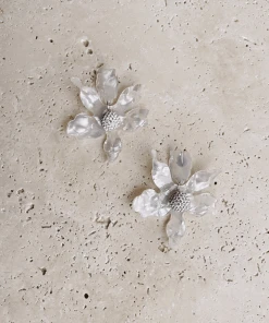 Alamour The Label Luna Clear Flower Statement Earrings