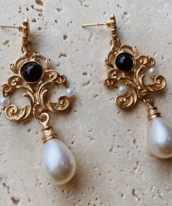 Alamour The Label Seraphina Black Drop Earrings