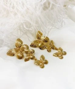 Alamour The Label Lolita Gold Butterfly Drop Earrings