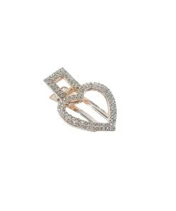 Alamour The Label Hair Accessories Rose Gold Crystal Heart Clip
