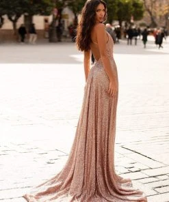 Alamour Made-To-Order A-Line Gowns Prisilla Sequin Gown - Rose Gold