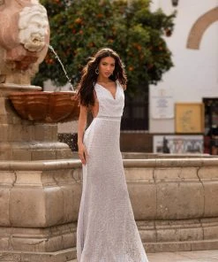 Alamour Made-To-Order Rosalin Sequin Gown - Silver Made-To-Order Gowns