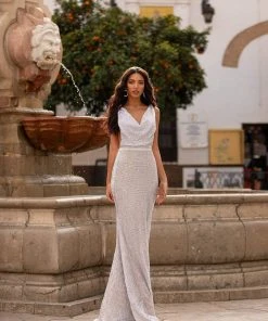 Alamour Made-To-Order Rosalin Sequin Gown - Silver Made-To-Order Gowns 11 Alamour Made-To-Order Rosalin Sequin Gown - Silver Made-To-Order Gowns