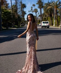 Alamour Made-To-Order Maurita Sequins Gown - Rose Gold