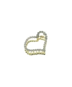 Alamour The Label Gold Heart Claw Clip With Diamantes