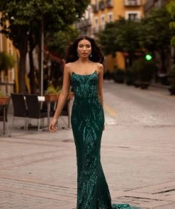 Alamour Made-To-Order Ramira Sequin Gown - Emerald 8 Alamour Made-To-Order Ramira Sequin Gown - Emerald