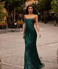 Alamour Made-To-Order Ramira Sequin Gown - Emerald 9 Alamour Made-To-Order Ramira Sequin Gown - Emerald
