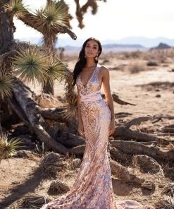 Alamour Made-To-Order Fitted Gowns Sheyla Sequin Gown - Rose Gold