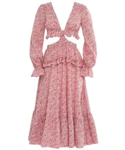 Alamour The Label Melina Long Sleeve Cut Out Dress DRESSES