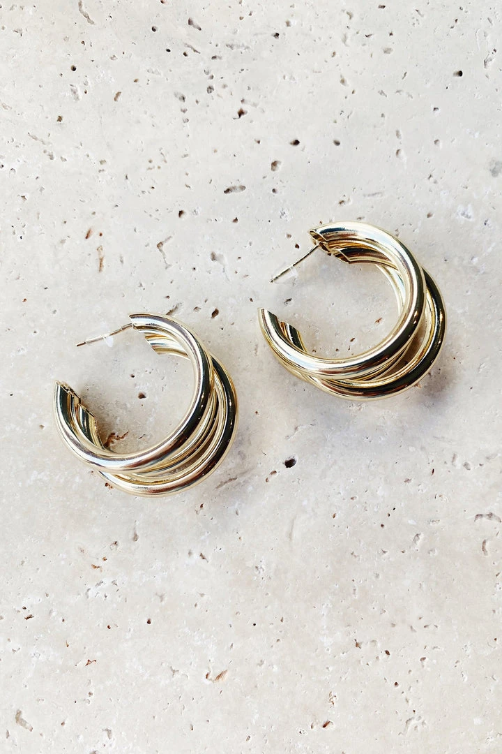 Alamour The Label Marta Gold Hoop Earrings 6 Alamour The Label Marta Gold Hoop Earrings