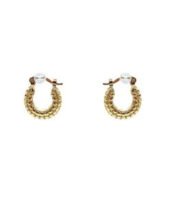 Alamour The Label Earrings Aimee Textured Gold Hoops