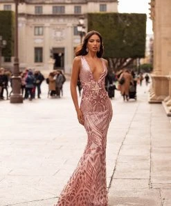 Alamour Made-To-Order Raquel Sequin Gown - Pink Made-To-Order Gowns 5 Alamour Made-To-Order Raquel Sequin Gown - Pink Made-To-Order Gowns