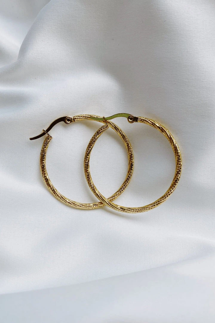 Alamour The Label Calliso Gold Hoop Earrings 3 Alamour The Label Calliso Gold Hoop Earrings