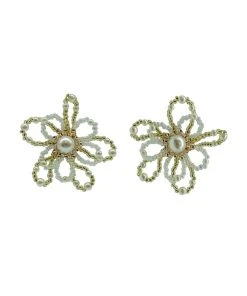 Alamour The Label Earrings Amour Flower Pearl Studs