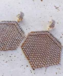 Alamour The Label Elmira Gold Crystal Drop Earrings