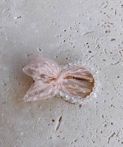 Alamour The Label Crystal Circle Hair Clip With Light Pink Ribbon Detailing